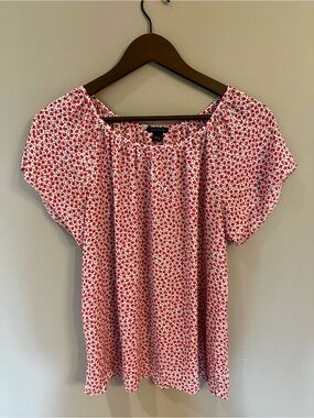 Ann Taylor Floral Short-Sleeve Blouse